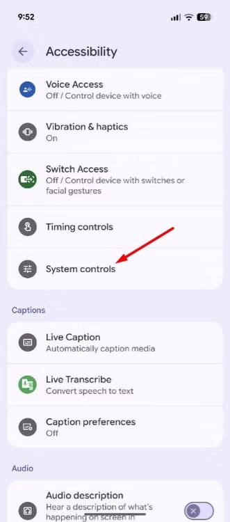 system-controls-option-in-pixel-settings طرق سهلة لإنهاء المكالمات بسرعة على أندرويد