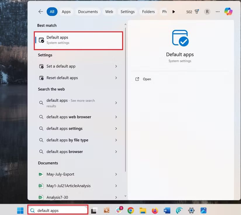 taskbar-default-apps طريقة جعل شريط مهام Windows 11 يفتح الروابط بمتصفحك المفضل