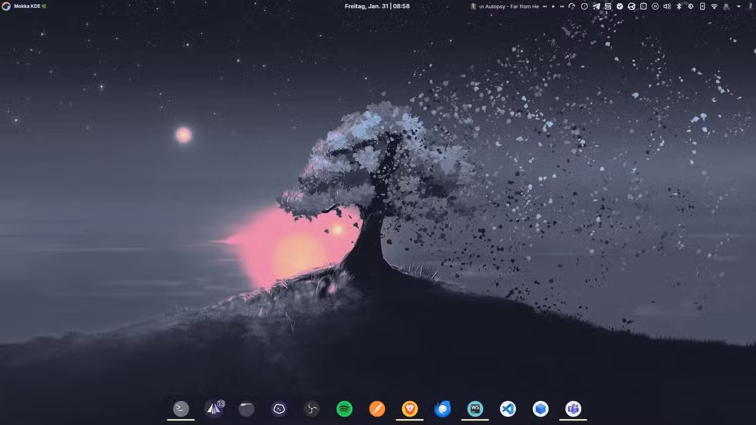 the-gaurda-mokka-edition-desktop لماذا أصبحت Garuda Linux التوزيعة التي لا أستغني عنها بعد سنوات من الاستخدام اليومي