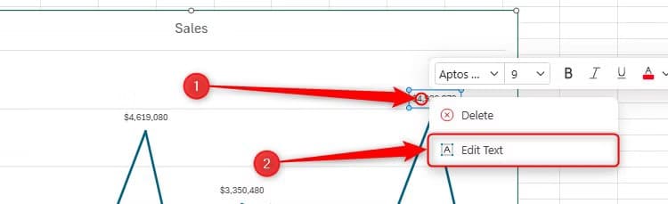 the-right-click-menu-on-a-chart-data-label-in-excel-for-the-web-is-expanded-and-edit-text-is-selected أحدث ميزات Microsoft Excel 2025 التي تعزز إنتاجيتك