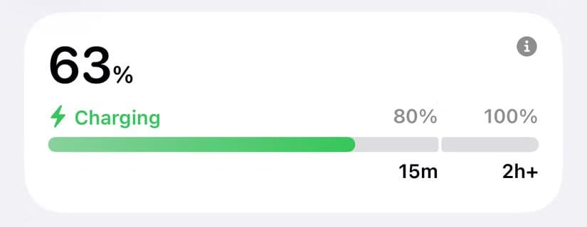 time-to-charge-indicator-in-ios-26 مميزات مخفية في iOS 26 ستغير طريقة استخدامك لهاتفك