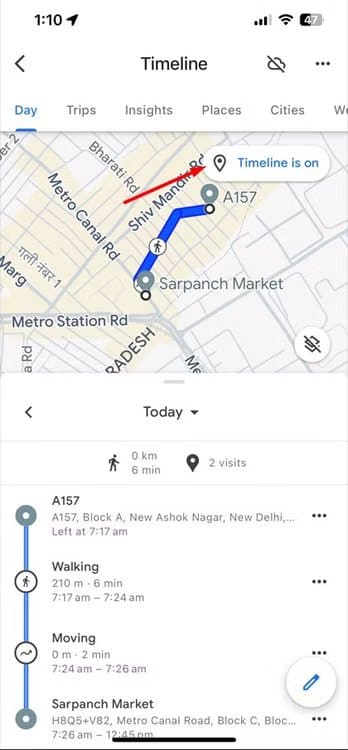 timeline-is-on-option-in-google-maps الحقيقة وراء إيقاف الموقع ولماذا يستمر التتبع رغم ذلك