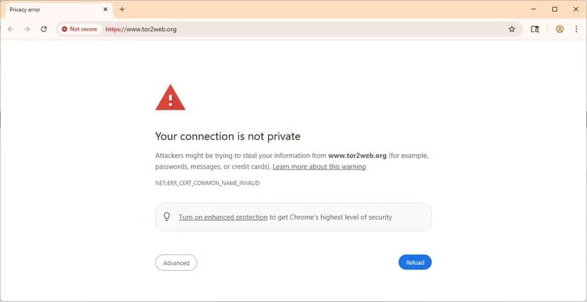 tor2web-security-warning-in-google-chrome طريقة آمنة للوصول إلى مواقع onion المخفية
