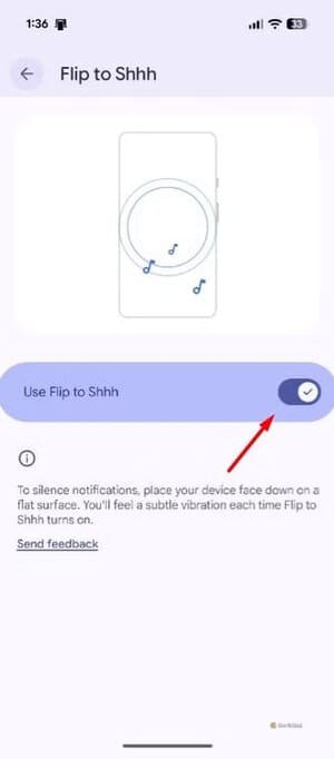 use-flip-to-shh-option-in-pixel-settings تسع ميزات أندرويد خفية لا يعرفها معظم المستخدمين