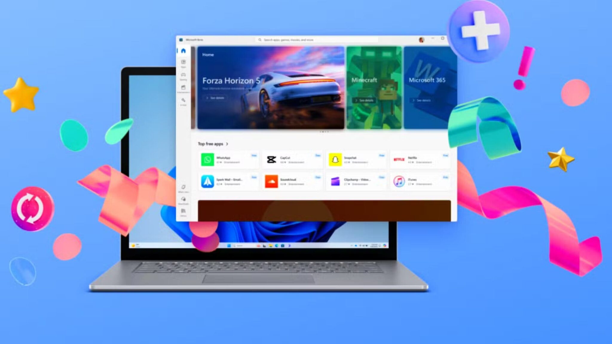windows-microsoft-store-new-store-page-in-front-of-computer-scaled طريقة إيقاف تحديثات التطبيقات التلقائية في Microsoft Store بسهولة