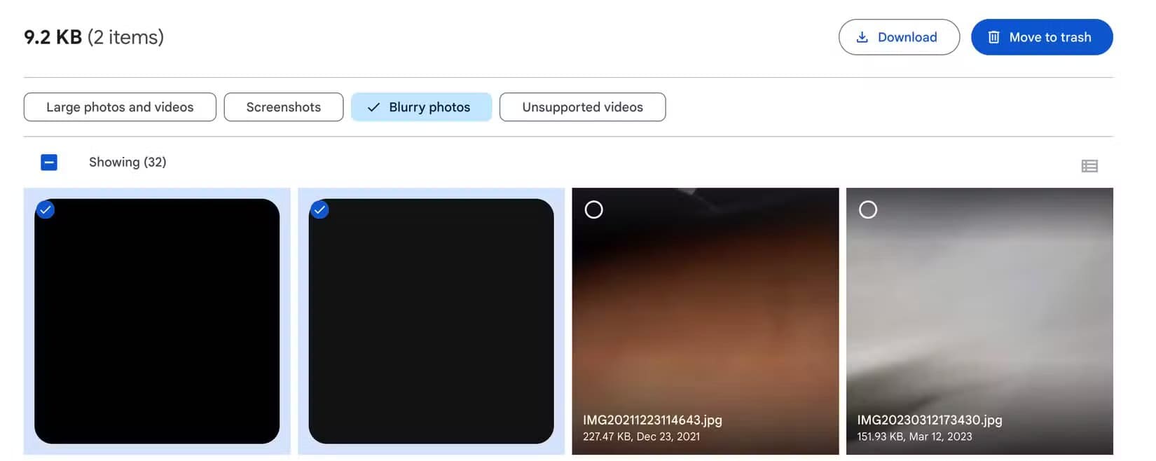 7-removing-blurry-photos-from-google-one طرق ذكية لتفريغ مساحة في Google Drive دون حذف ملفات مهمة
