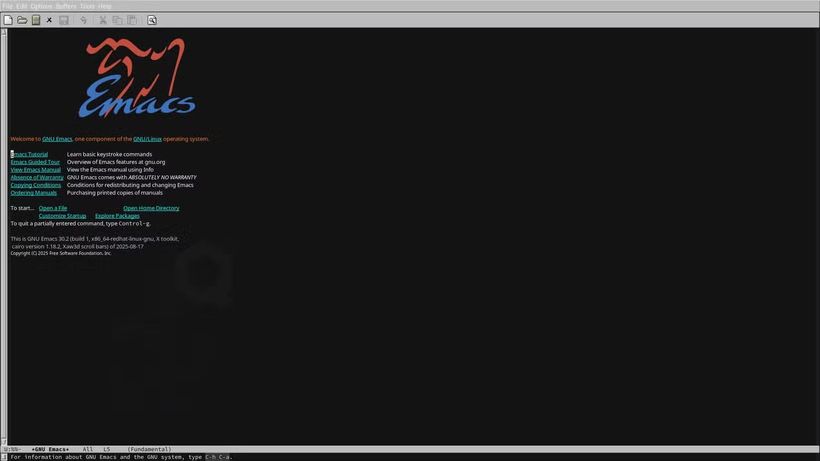 a-graphical-emacs-window-is-displayed-it-s-dark-and-looks-unconfigured لماذا يُعد Doom Emacs خيارك المثالي للمشاريع البرمجية الآن