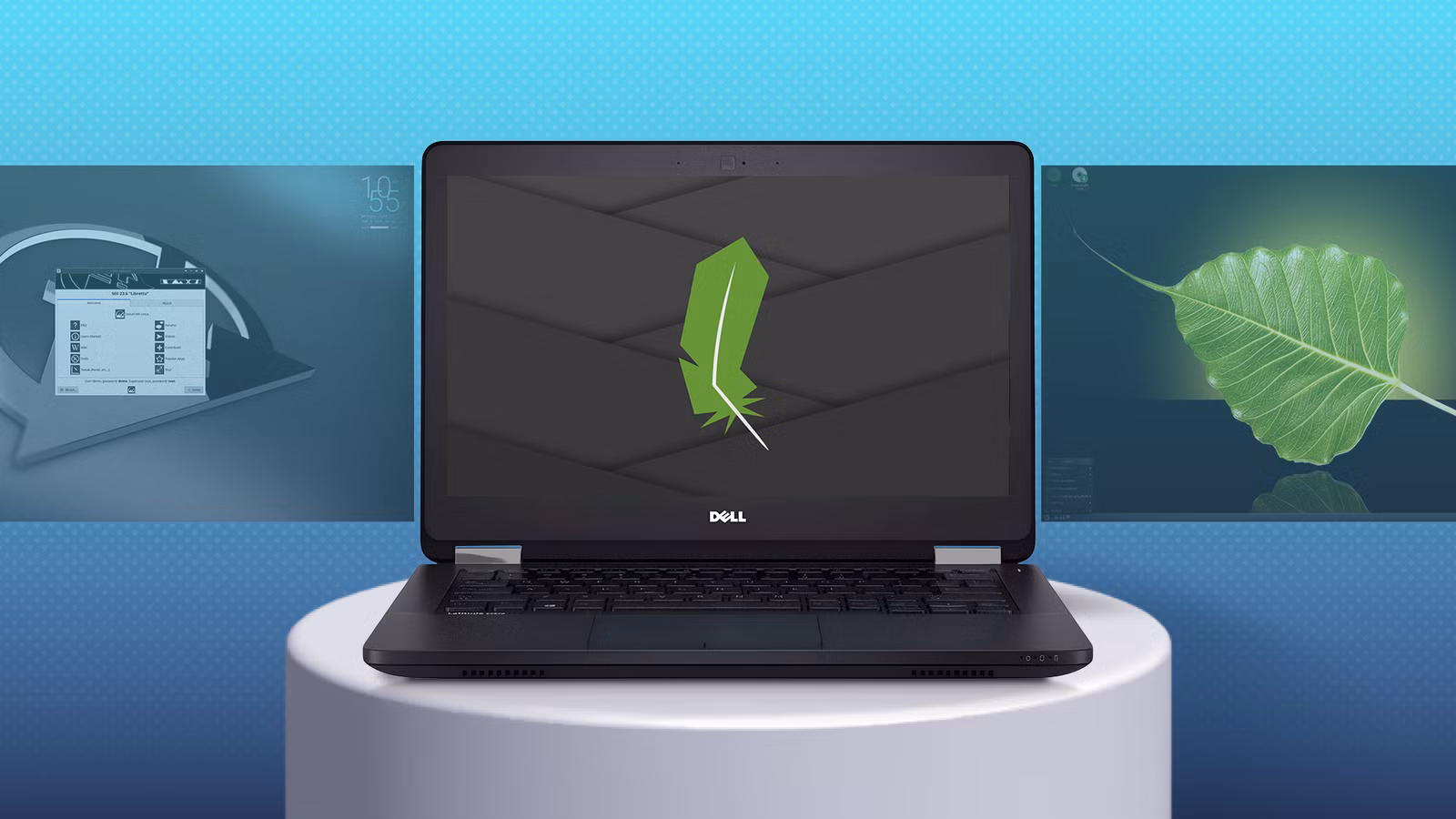 a-laptop-seen-from-the-front-running-linux-lite-with-two-other-distros-in-the-background تطبيقات لينكس جديدة تضيف لمسة من القوة والذكاء إلى نظامك