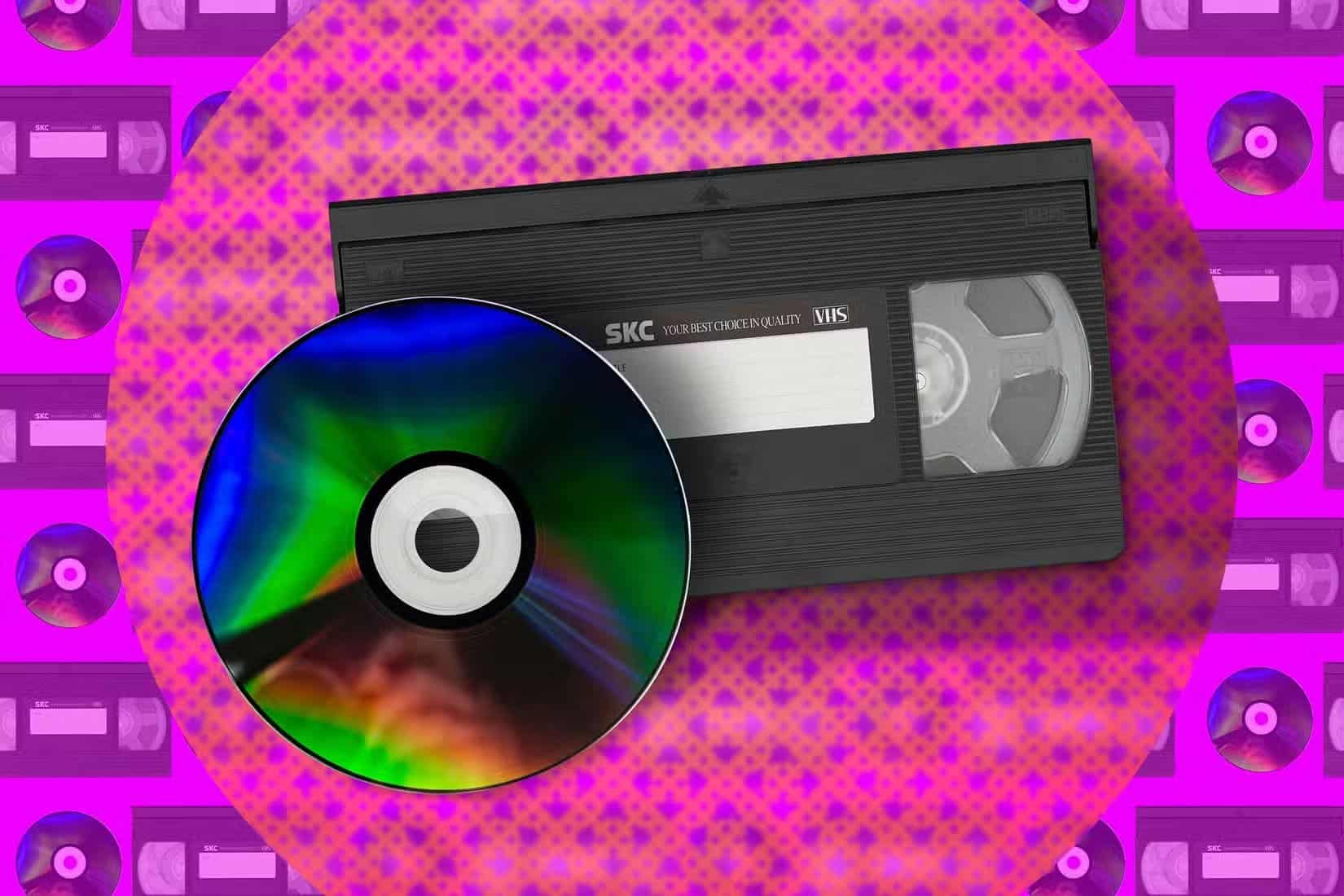 a-laserdisc-and-a-vhs لماذا تتلف أشرطة VHS القديمة وكيف تمنعها من التدهور