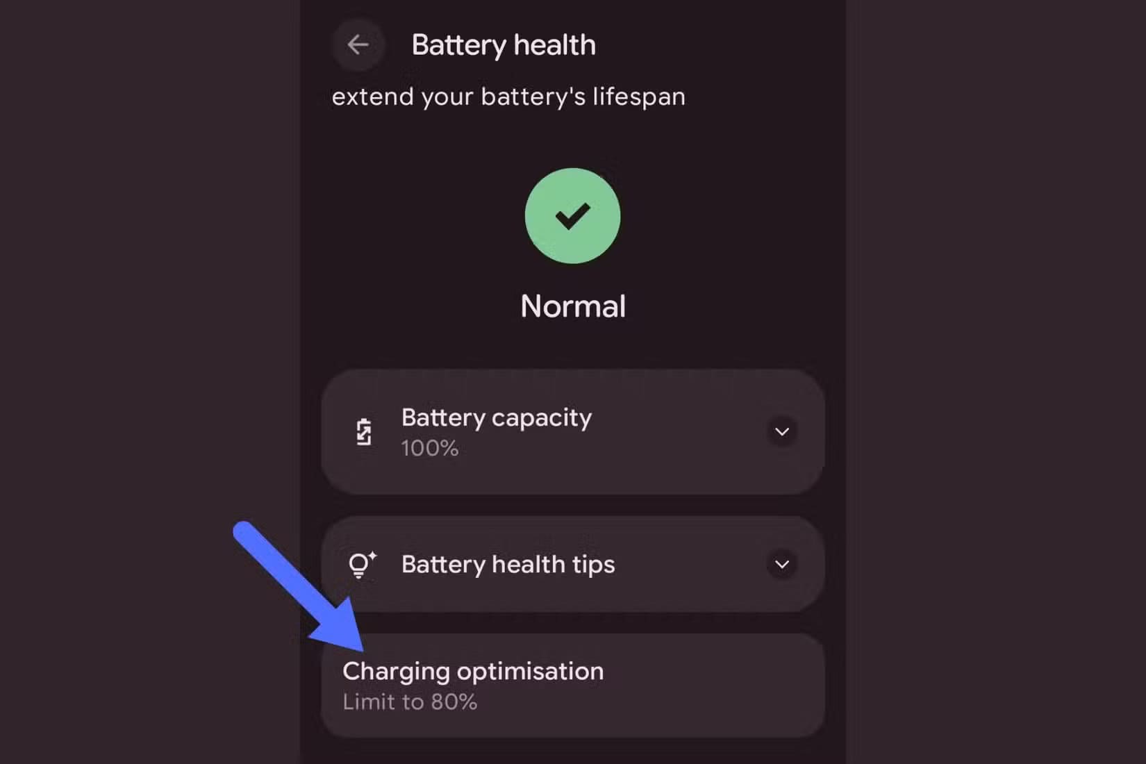 a-screenshot-showing-the-battery-health-page عادات شائعة في استخدام الهاتف تُقلل من عمره دون أن تلاحظ