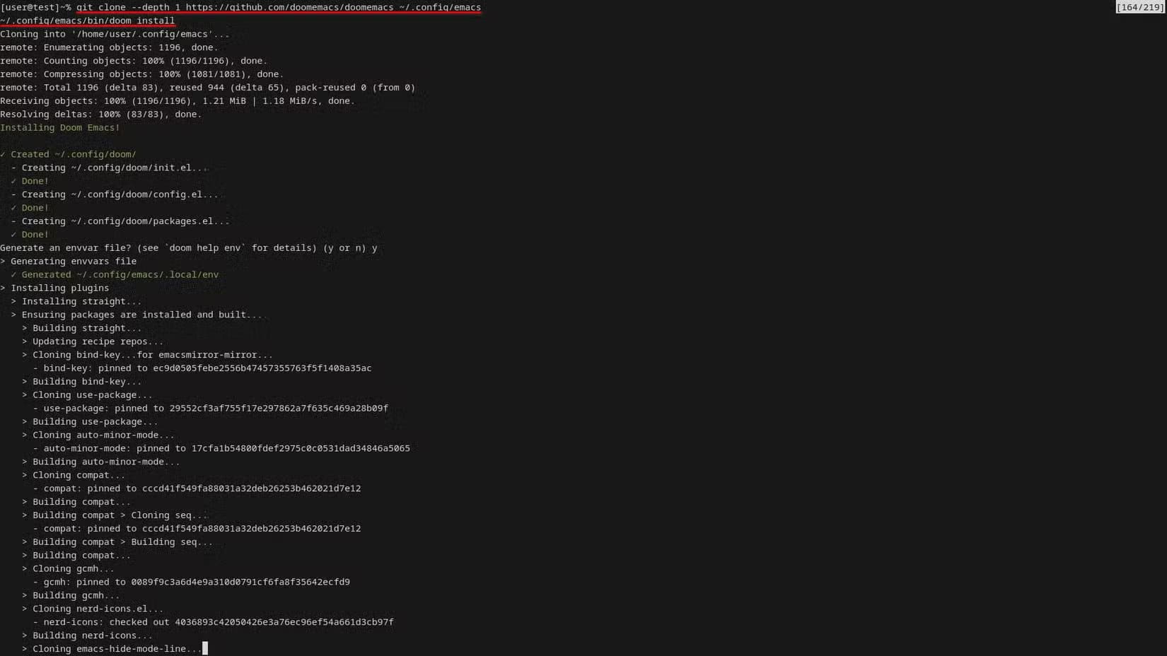 a-terminal-window-displays-the-doom-emacs-installation-text-there-are-around-60-lines-of-text-on-the-screen لماذا يُعد Doom Emacs خيارك المثالي للمشاريع البرمجية الآن