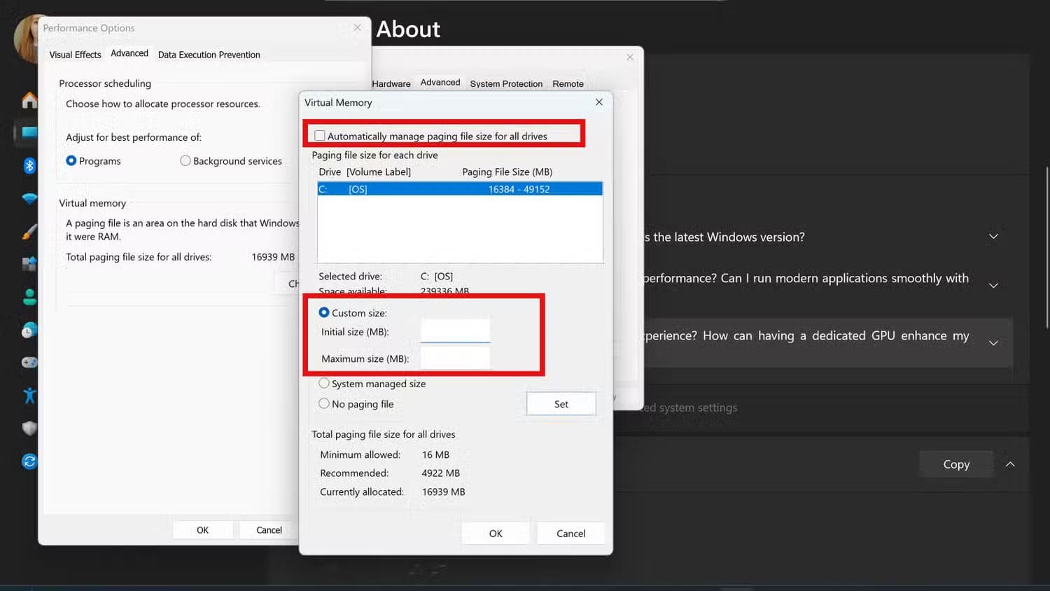 adjusting-the-virual-memory-pagefile-size-in-windows-11 إعدادات خفية في Windows 11 تعيد لجهازك السرعة التي فقدها