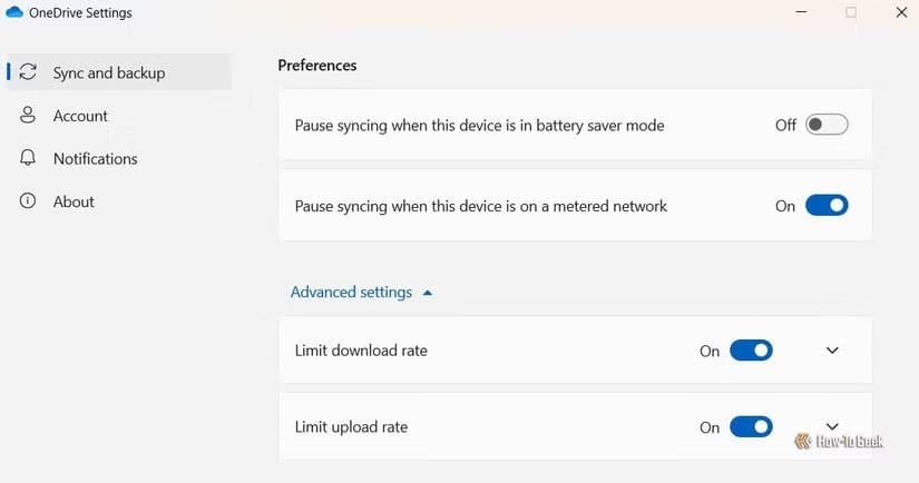 advanced-settings-section-in-onedrive-settings اكتشف إعدادين في ويندوز 11 قد يكونان سبب بطء جهازك