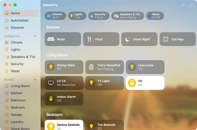 apple-home-app-on-a-mac طرق آمنة للوصول إلى خادم Home Assistant من أي مكان
