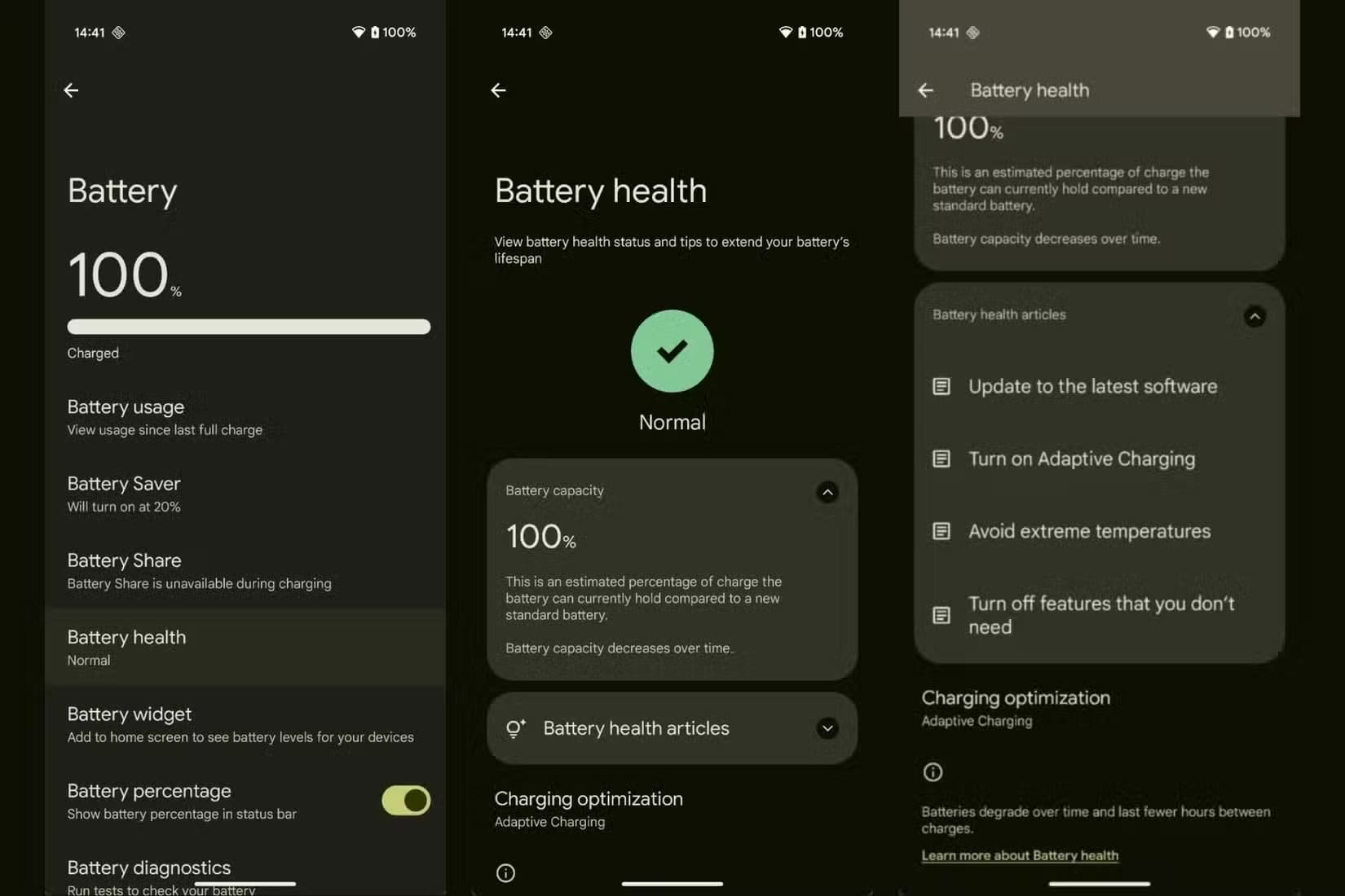 battery-health-settings الحقيقة وراء إحصائيات بطارية Android ولماذا لا تعكس ما يحدث فعليًا