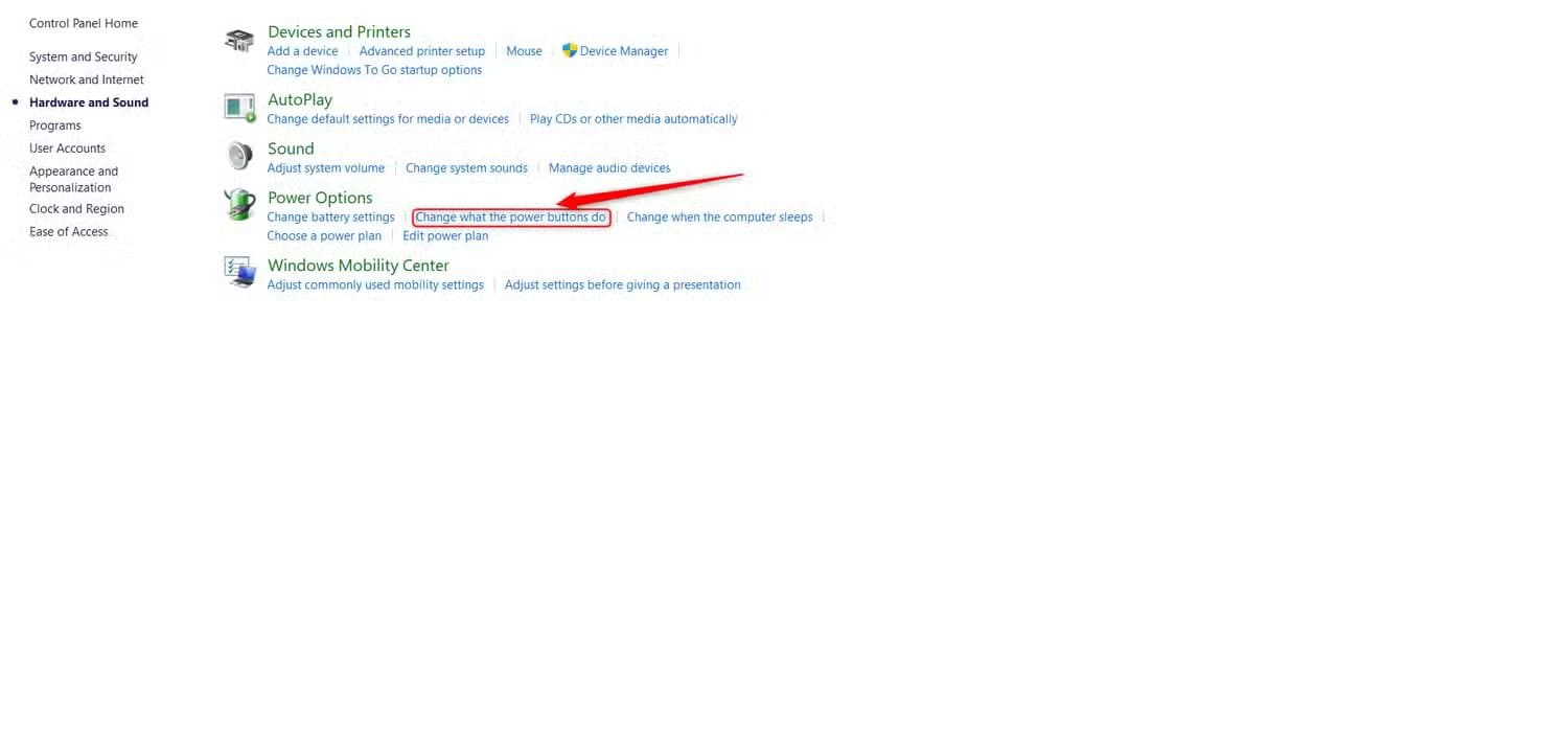change-what-power-buttons-do أسباب تجعلك تفكر في تعطيل بدء التشغيل السريع في ويندوز