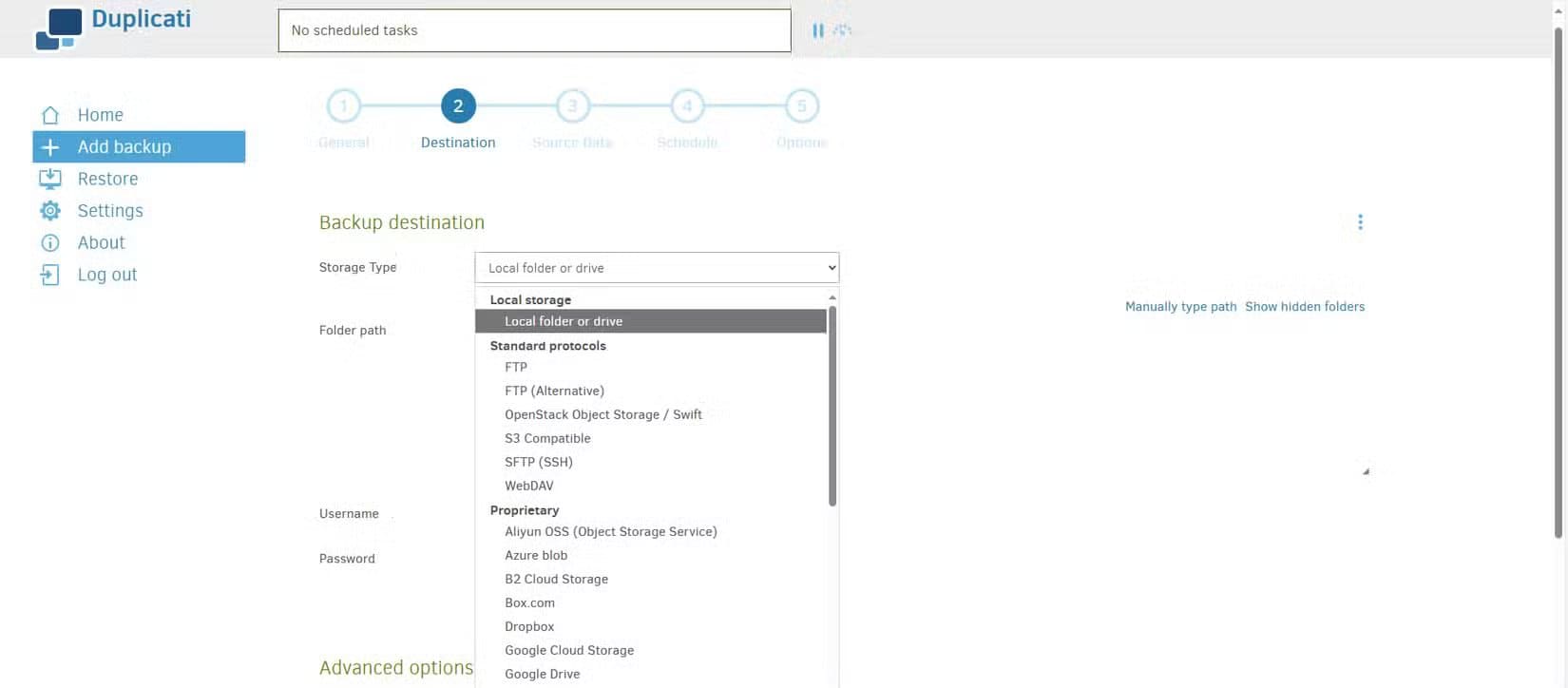 choosing-the-duplicati-backup-destination طريقة موثوقة لعمل نسخ احتياطي لملفات Windows باستخدام أداة مفتوحة المصدر