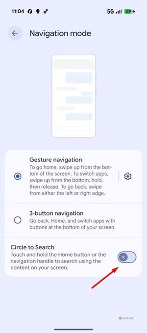 circle-to-search-toggle-in-pixel طرق فعّالة لإيقاف ميزات الذكاء الاصطناعي المزعجة في هواتف Google Pixel