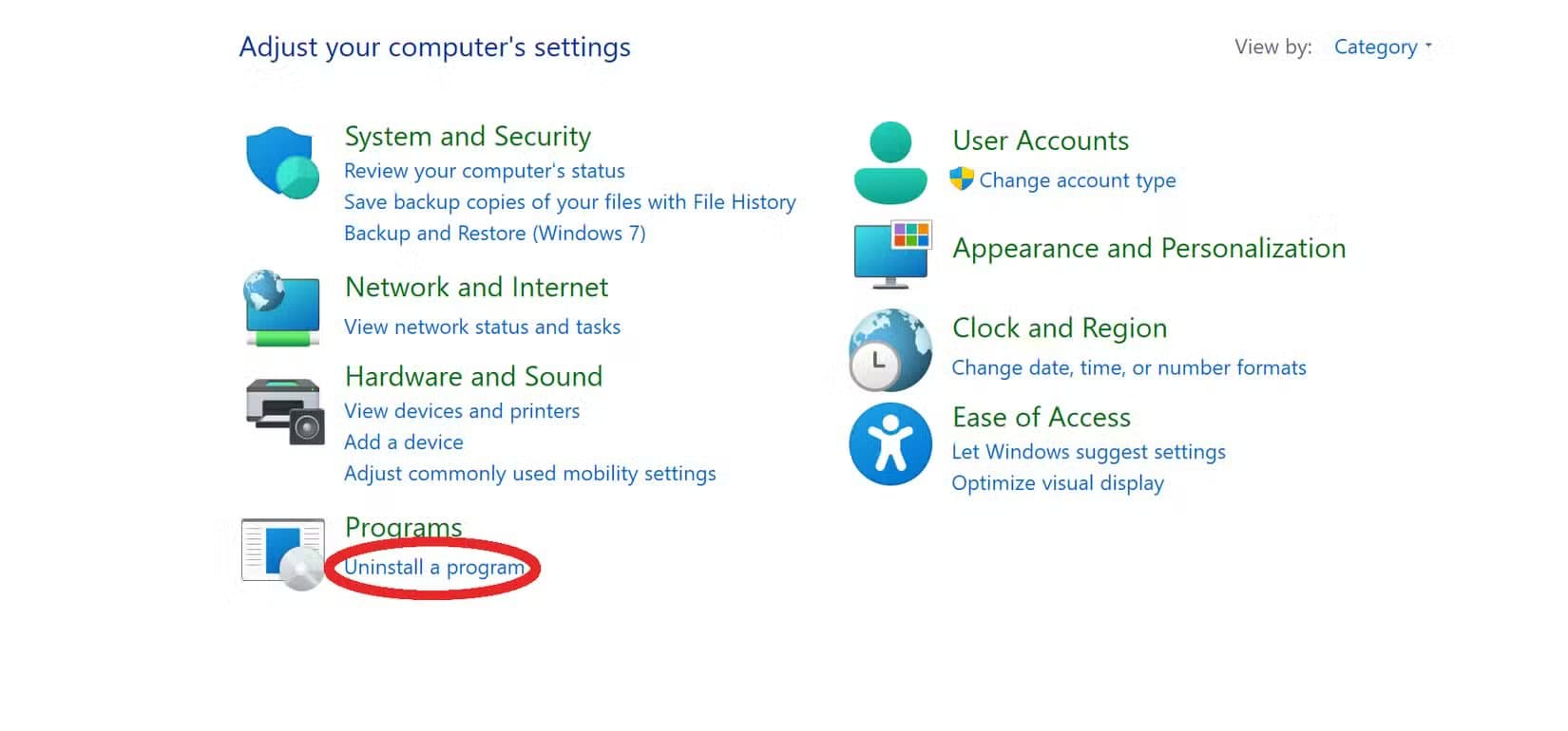 control-panel-uninstall-a-program طرق فعالة لإصلاح أخطاء مستند Word واستعادة النص المفقود