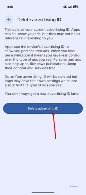 delete-adverstising-id-button هذه الإعدادات الست التي في Android قد تُعرض خصوصيتك للخطر