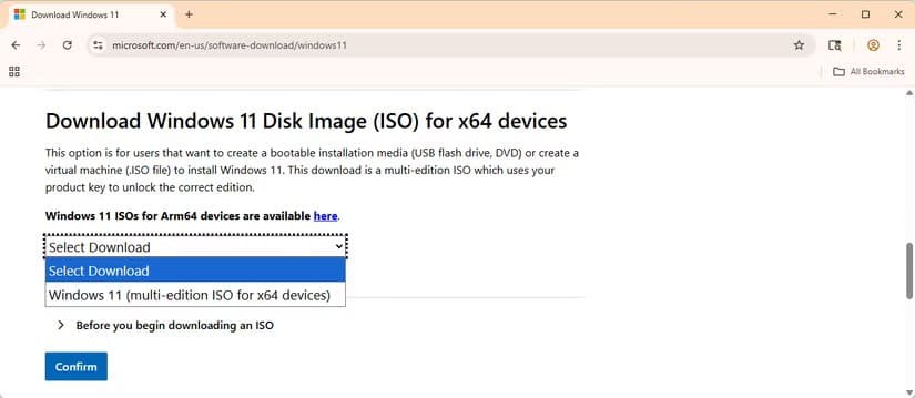 downloading-the-windows-11-iso-from-microsoft حيلة بسيطة لتثبيت Windows 11 دون الحاجة إلى حساب Microsoft