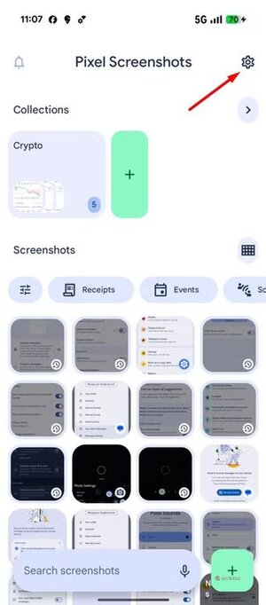 gear-icon-in-the-screenshot-app طرق فعّالة لإيقاف ميزات الذكاء الاصطناعي المزعجة في هواتف Google Pixel