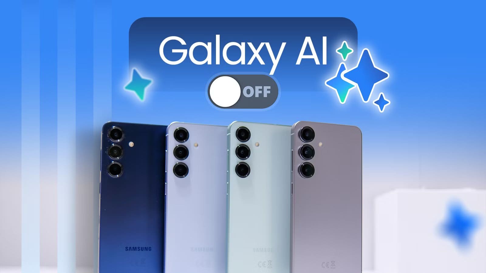 illustration_showing_four_samsung_galaxy_phones_with_a_large__galaxy_ai__toggle_switched_to_off_above_them خطوات بسيطة لإيقاف ميزات الذكاء الاصطناعي المزعجة على هواتف Samsung Galaxy
