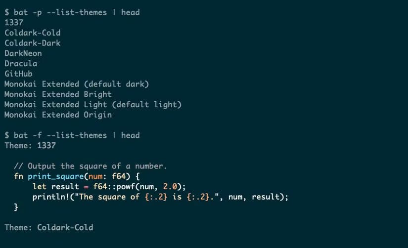 linux-bat-list-themes-2 لماذا يفضل مستخدمو لينكس أمر bat على cat بعد تجربته