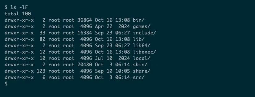 linux-ls-lf أوامر لينكس التي تحولك من مستخدم عادي إلى محترف