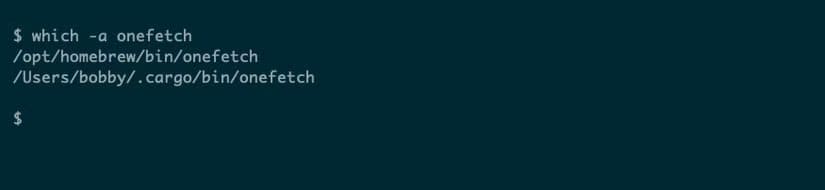 linux-which-a-onefetch أوامر لينكس التي تحولك من مستخدم عادي إلى محترف
