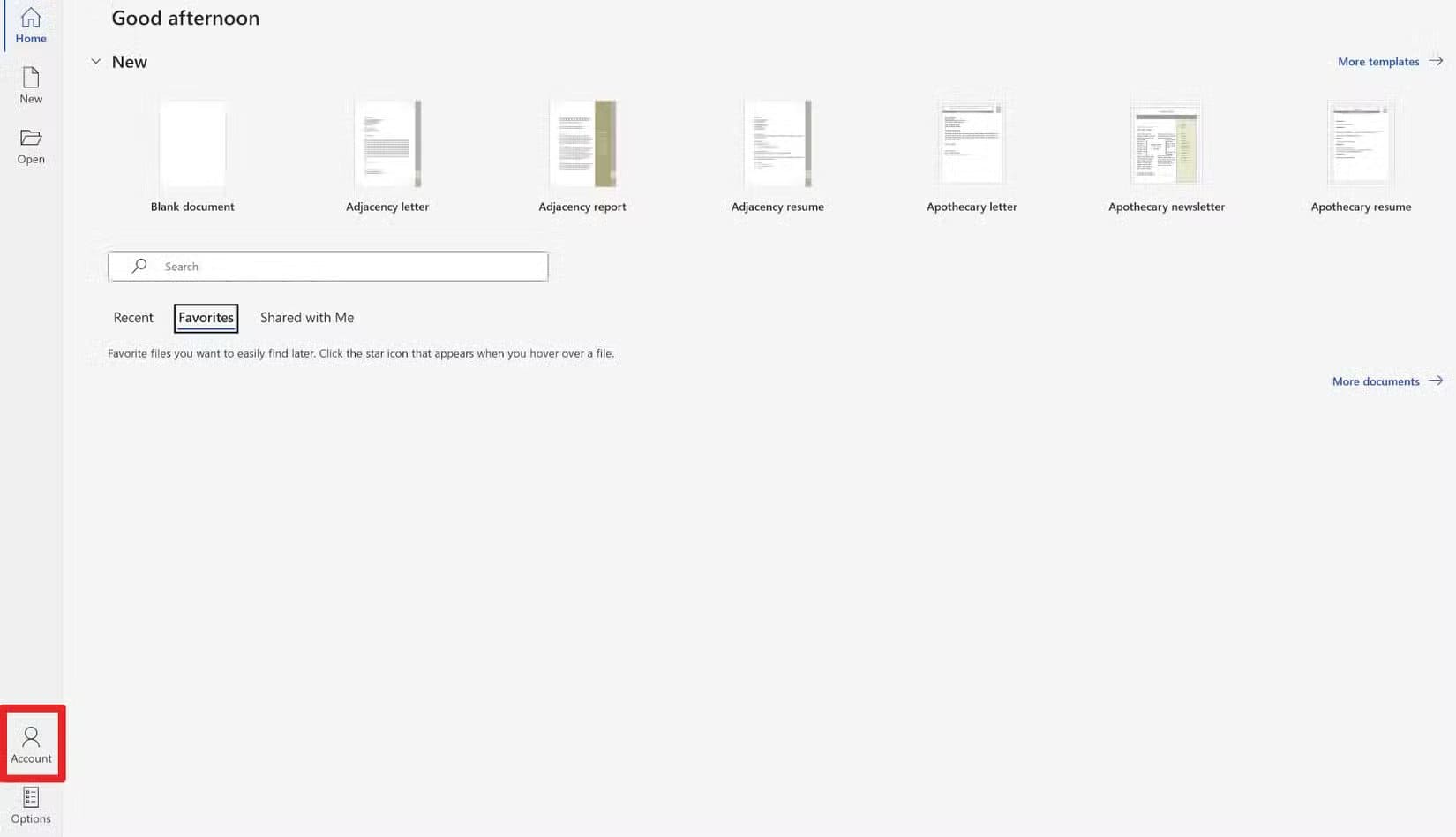 microsoft-word-start-button-account طرق فعالة لإصلاح أخطاء مستند Word واستعادة النص المفقود