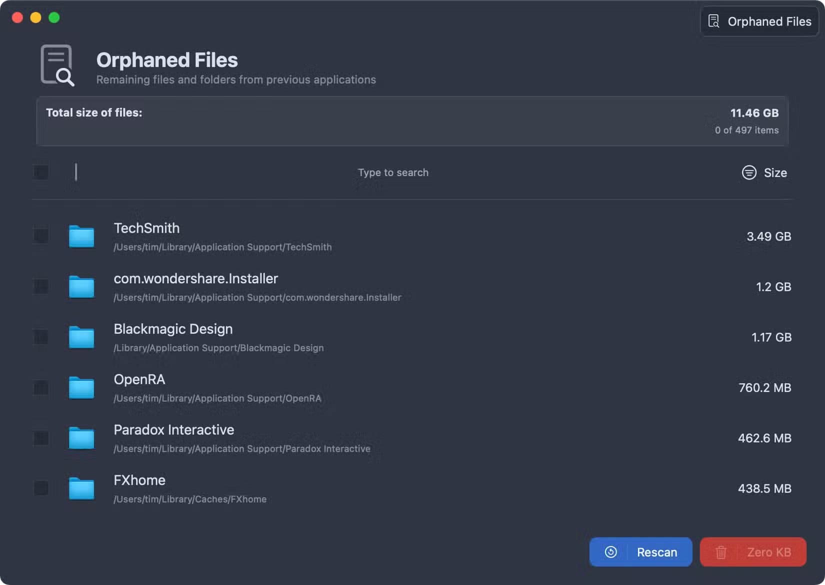 orphaned-file-cleanup-in-pearcleaner-for-macos اثنتا عشرة أداة مفتوحة المصدر جعلت استخدامي لجهاز Mac أسرع وأكثر إنتاجية