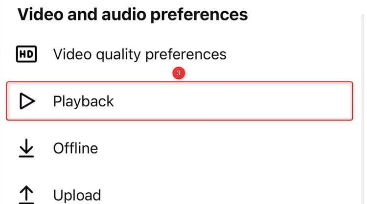 playback-is-selected-in-the-settings-menu-of-the-ios-youtube-app كيفية تحسين تجربة تصفح YouTube بتغيير إعداد واحد فقط