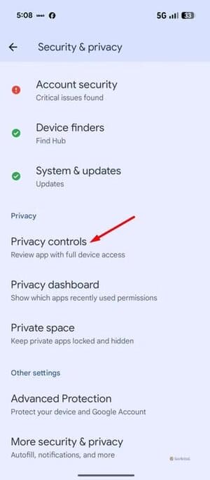 privacy-control-option-in-pixel-10 هذه الإعدادات الست التي في Android قد تُعرض خصوصيتك للخطر