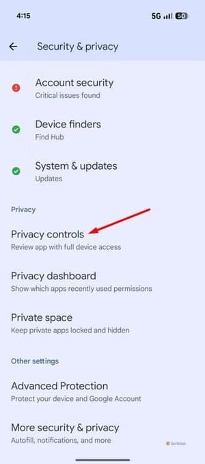 privacy-controls-option-in-pixel-10 هذه الإعدادات الست التي في Android قد تُعرض خصوصيتك للخطر