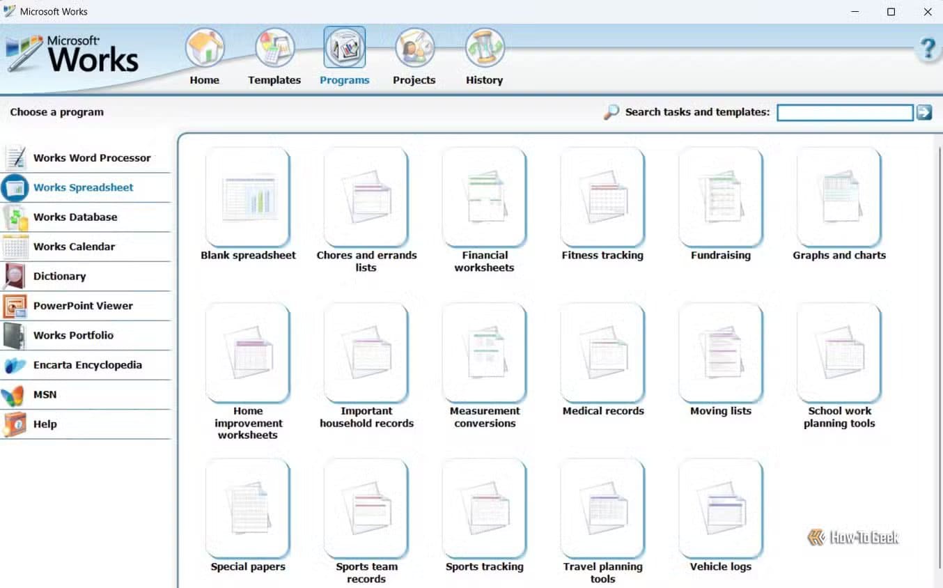 program-tab-in-microsoft-works تطبيقات ويندوز القديمة التي نفتقدها بشدة اليوم