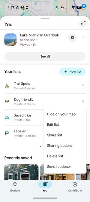 screenshot_20251027-163339 ما الذي تفعله ميزة القوائم في خرائط Google ولماذا يجب أن تستخدمها