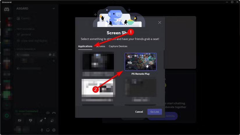 select-ps5-remote-play-window-discord خطوات بث PS5 على Discord ومشاركة لعبك مع الأصدقاء