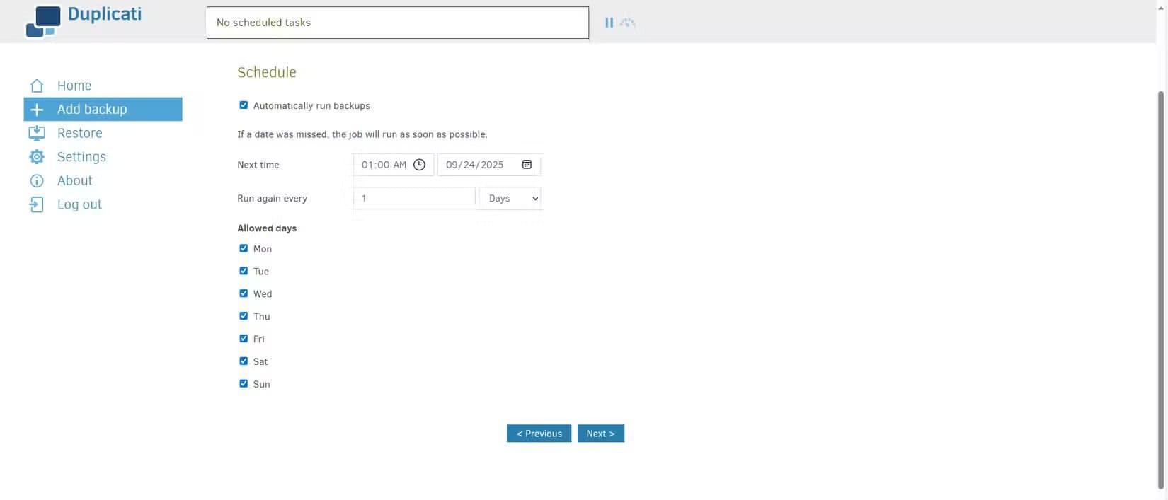 setting-the-schedule-for-a-duplicati-backup-job طريقة موثوقة لعمل نسخ احتياطي لملفات Windows باستخدام أداة مفتوحة المصدر