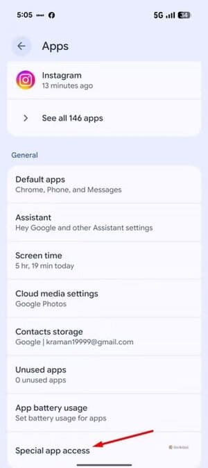 special-app-access-option-in-pixel-10 هذه الإعدادات الست التي في Android قد تُعرض خصوصيتك للخطر
