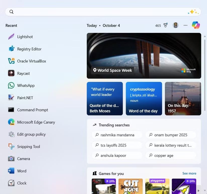 start-menu-in-windows-11 طريقة بسيطة لإخفاء أيقونات البحث المزعجة من شريط مهام Windows 11