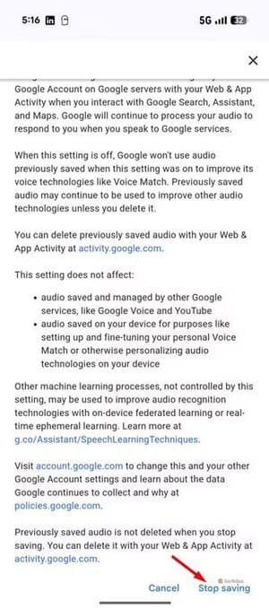stop-sharing-option-in-google-account هذه الإعدادات الست التي في Android قد تُعرض خصوصيتك للخطر