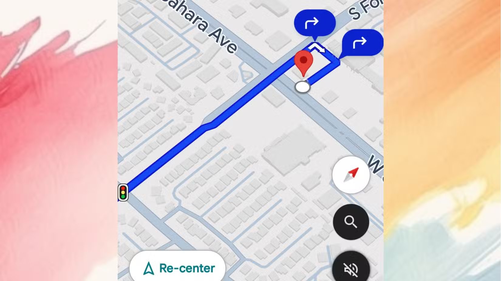 the-google-maps-route-rotated-on-a-phone إيماءات خرائط Google التي تجعل القيادة أسهل
