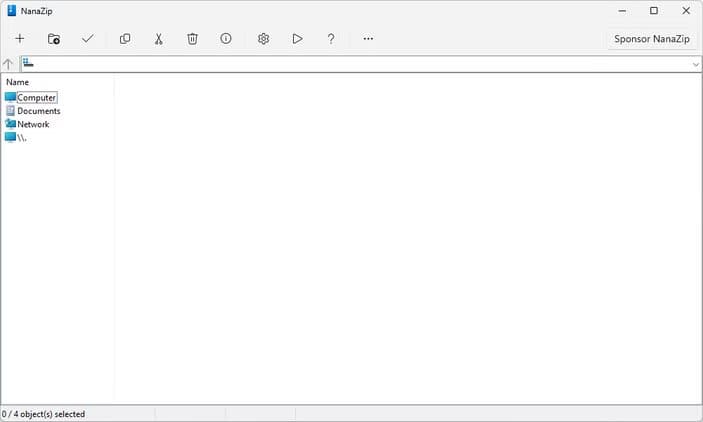the-nanazip-interface خمسة تطبيقات مفتوحة المصدر لا غنى عنها لمستخدمي Windows 11