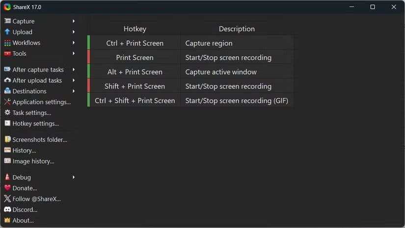 the-portable-version-of-sharex تطبيقات محمولة لا غنى عنها تجعل أي محرك USB أداة قوية جاهزة للعمل