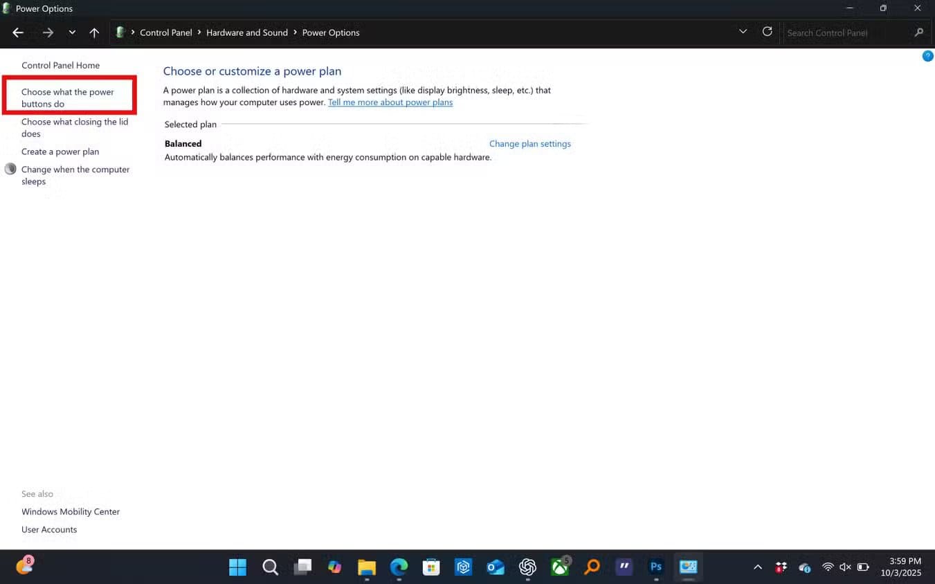 the-power-options-page-in-windows-11-with-the-choose-what-the-power-buttons-do-button-highlighted إعدادات خفية في Windows 11 تعيد لجهازك السرعة التي فقدها