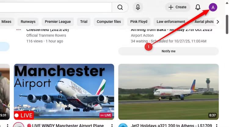 the-profile-icon-on-the-youtube-website-on-microsoft-edge كيفية تحسين تجربة تصفح YouTube بتغيير إعداد واحد فقط