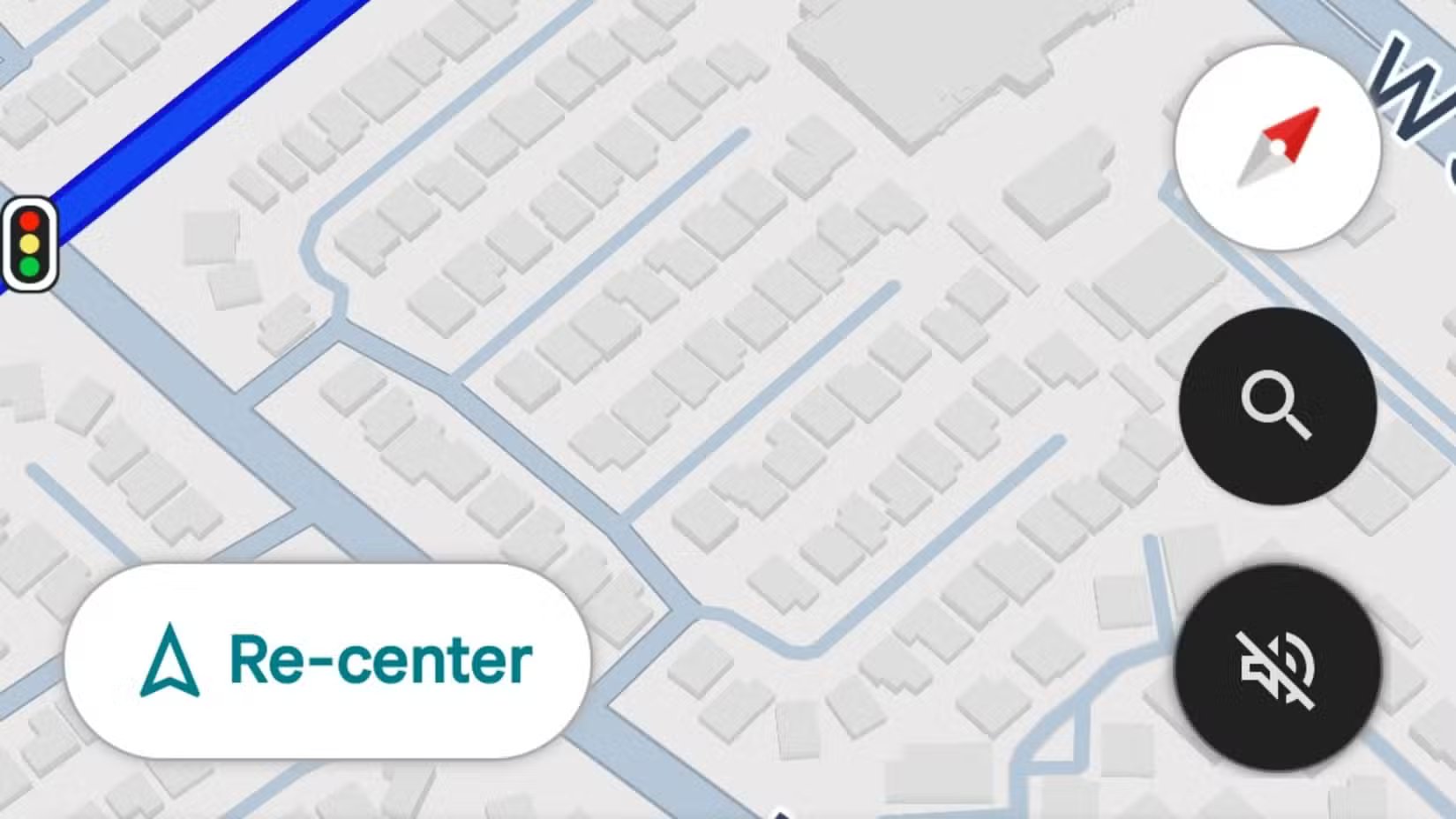 the-recenter-buttong-being-highlighted-on-google-maps إيماءات خرائط Google التي تجعل القيادة أسهل