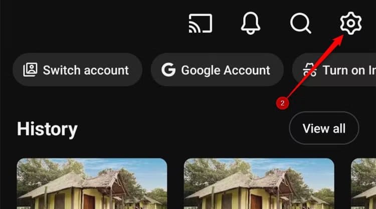 the-settings-cog-in-the-android-youtube-app كيفية تحسين تجربة تصفح YouTube بتغيير إعداد واحد فقط