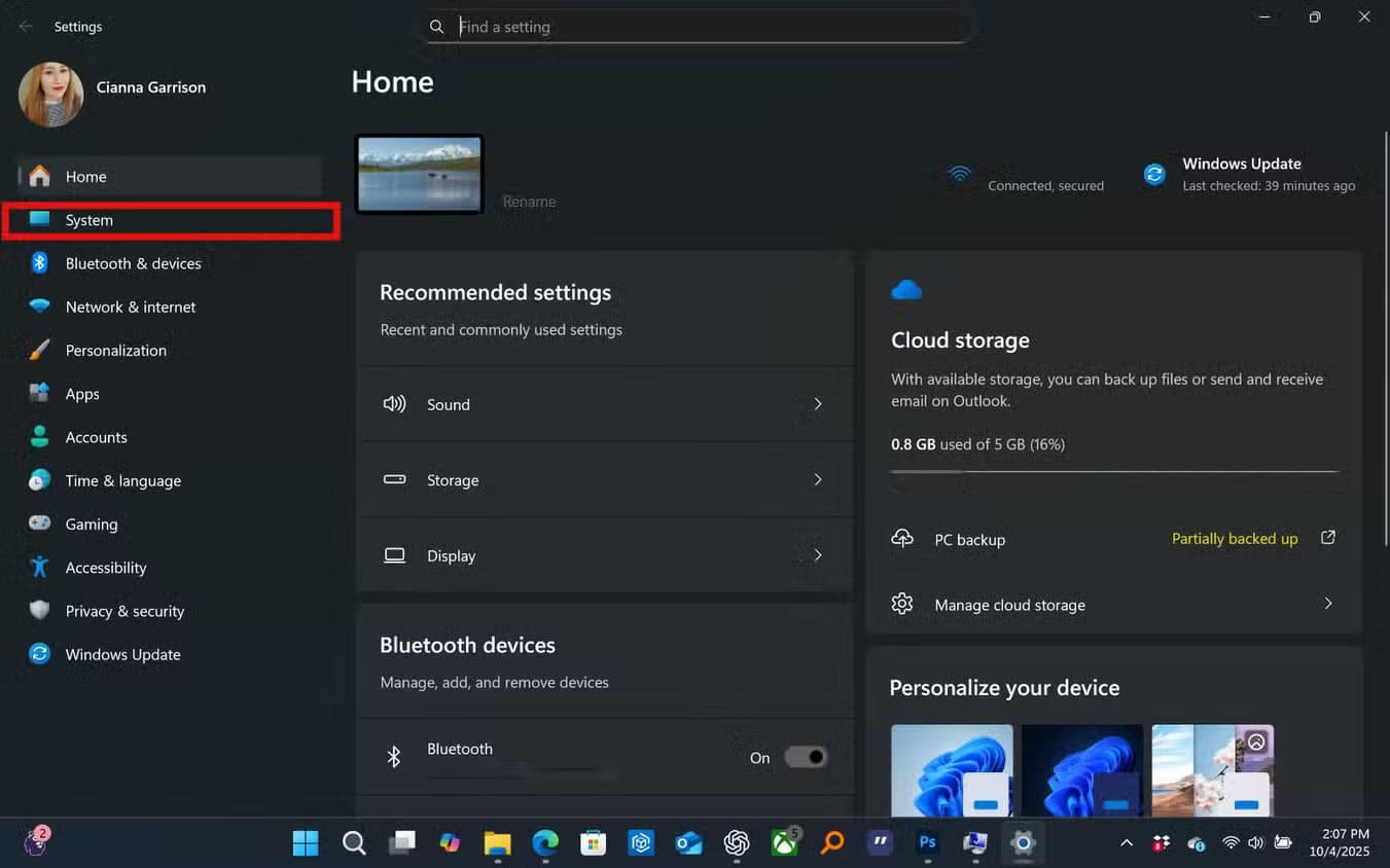 the-windows-11-settings-page-with-the-system-category-highlighted إعدادات خفية في Windows 11 تعيد لجهازك السرعة التي فقدها